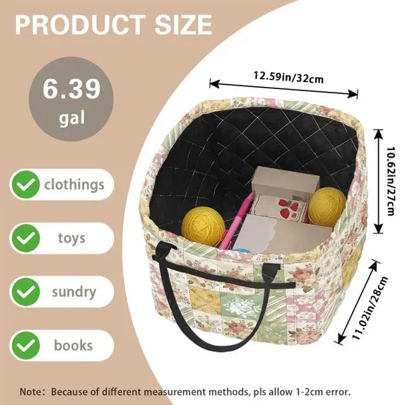 Floral Quilted Storage Basket TG19