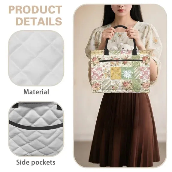 Floral Quilted Storage Basket TG19
