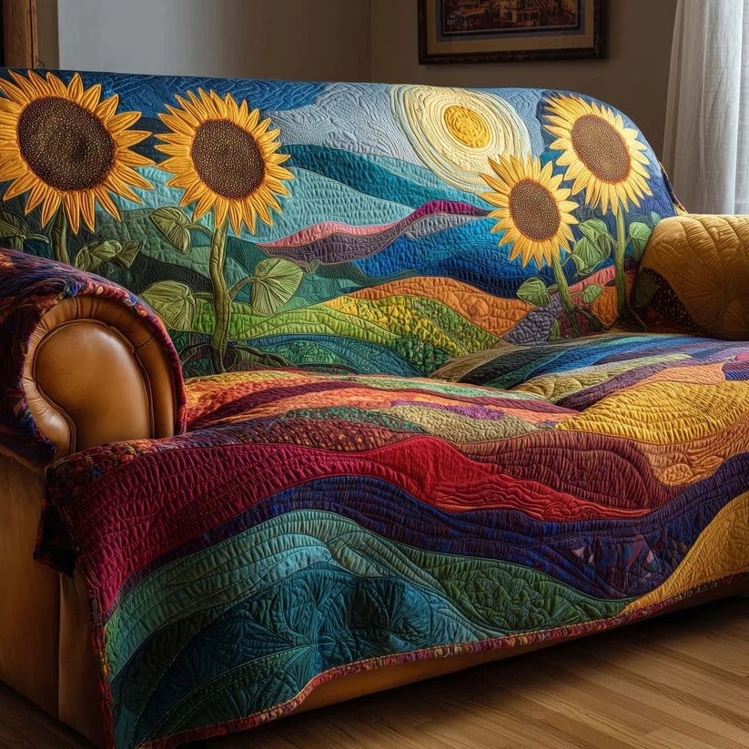 Sunflower Bloom Quilted Seat Sofa LD02