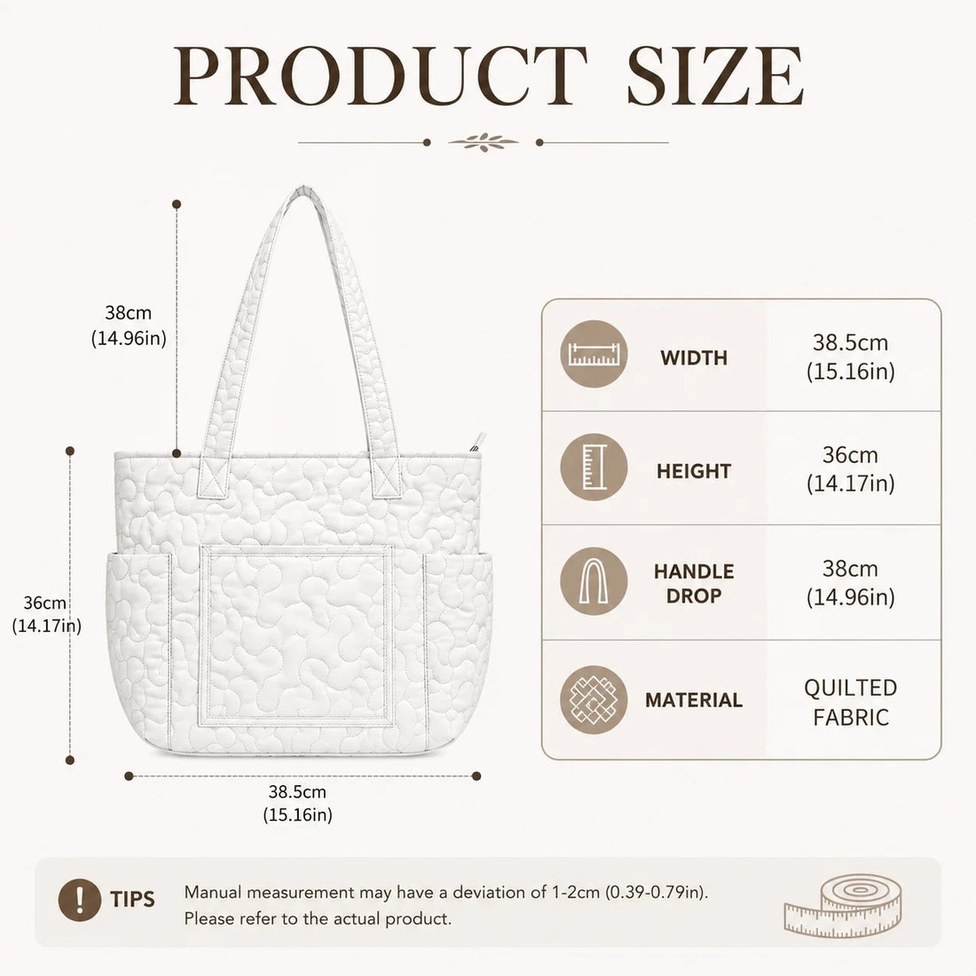 Cottagecore Floral Multiple Pockets Quilted Tote Bag TP09