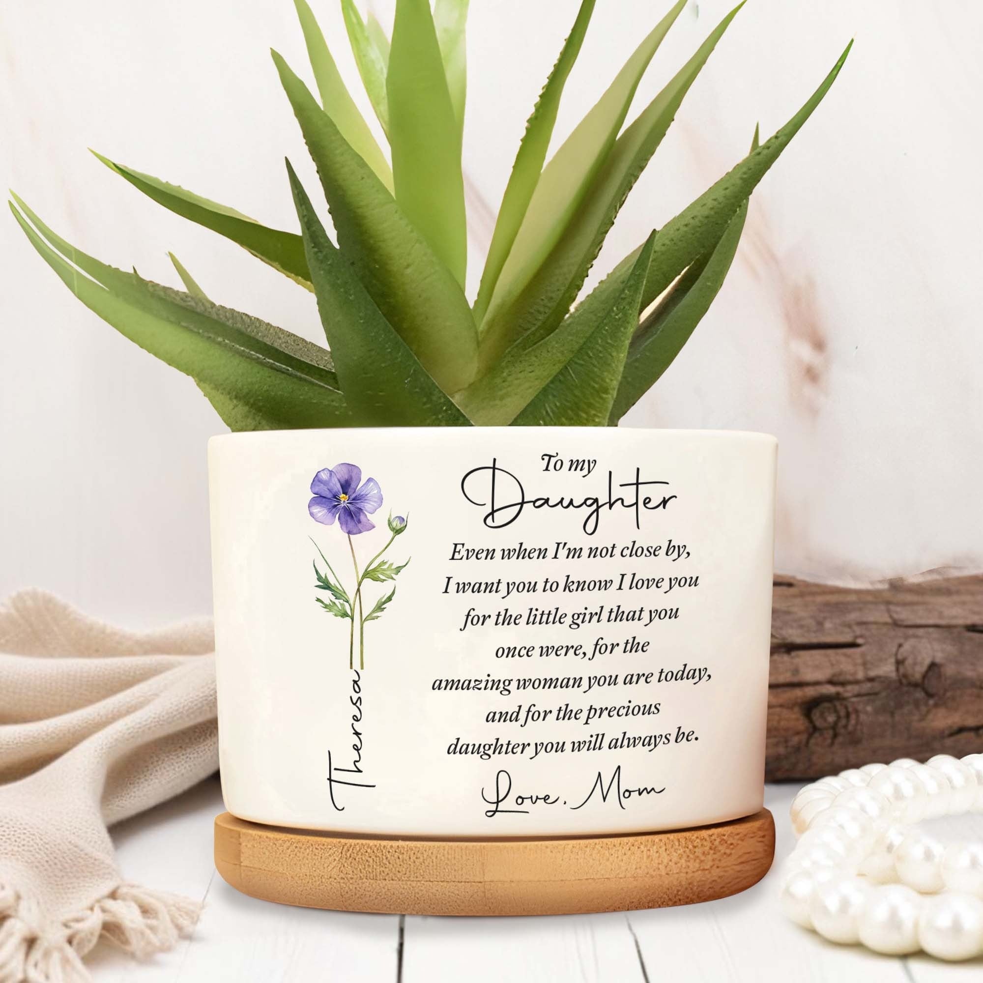 To My Daughter I Love You, Personalized Plant Pot, Gift For Daughter