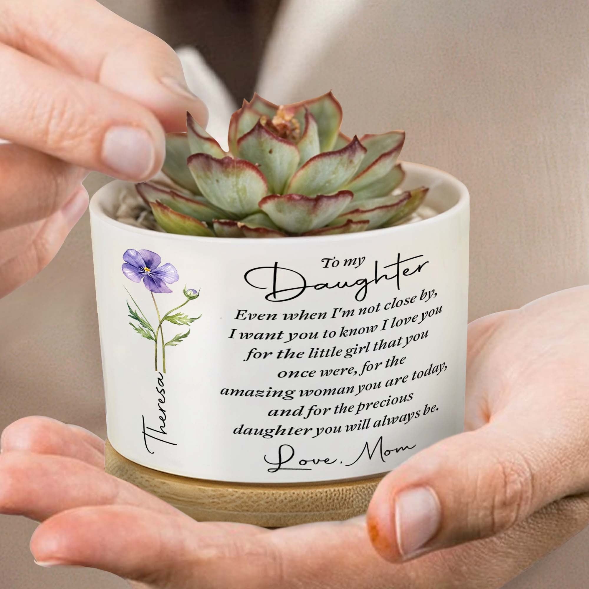 To My Daughter I Love You, Personalized Plant Pot, Gift For Daughter