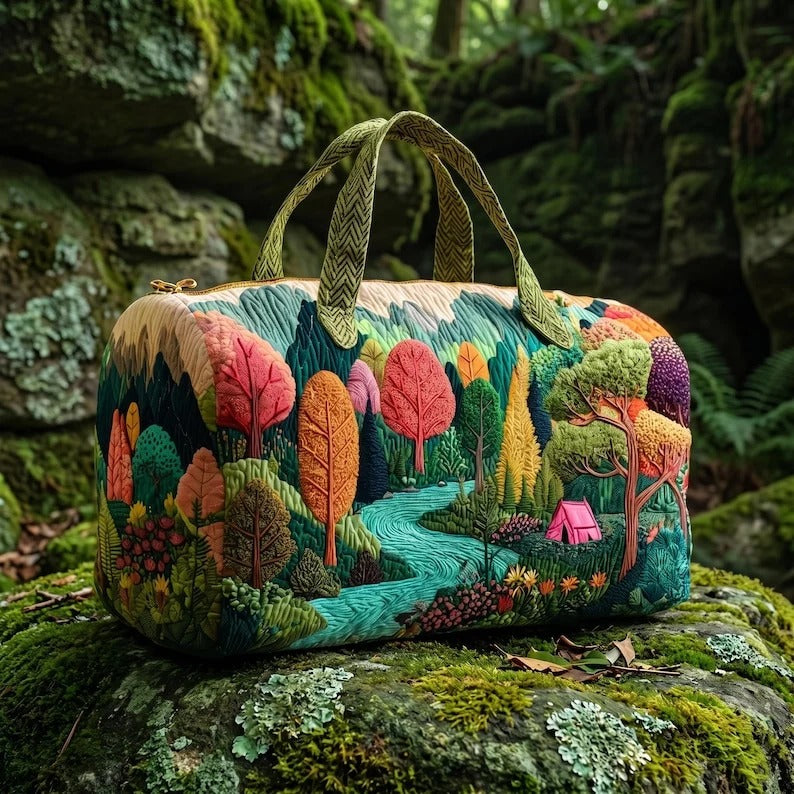 Colorful Woodland Quilted Handbag