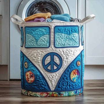 Hippie Van Quilted Laundry Basket QV06