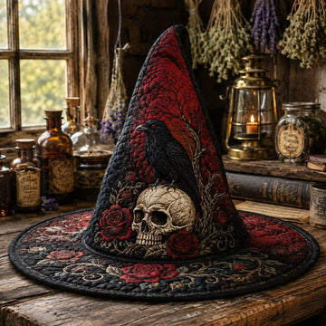 Midnight Raven Quilted Witch Hat
