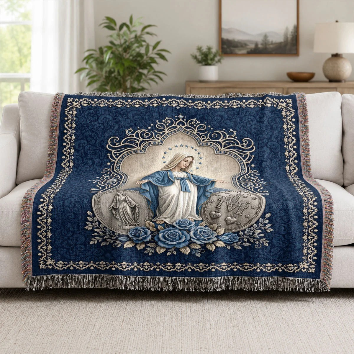 Our Lady Of The Miraculous Medal - Woven Blanket