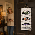 XH Mummy Family Peeking Eyes 2D Flat - Personalized Wood Sign - Funny Halloween Family Decoration