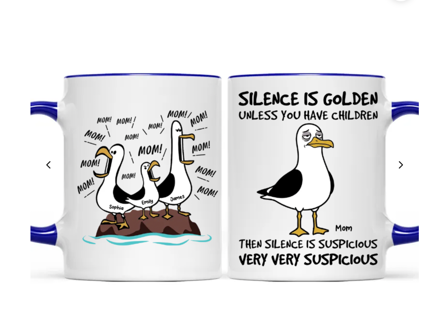 XuanHoang-Silence Is Golden Unless You Have Kids Seagull Mom Mom Mom - Personalized Mug - Funny Mother's Day Gift For Mom