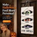 XH Mummy Family Peeking Eyes 2D Flat - Personalized Wood Sign - Funny Halloween Family Decoration