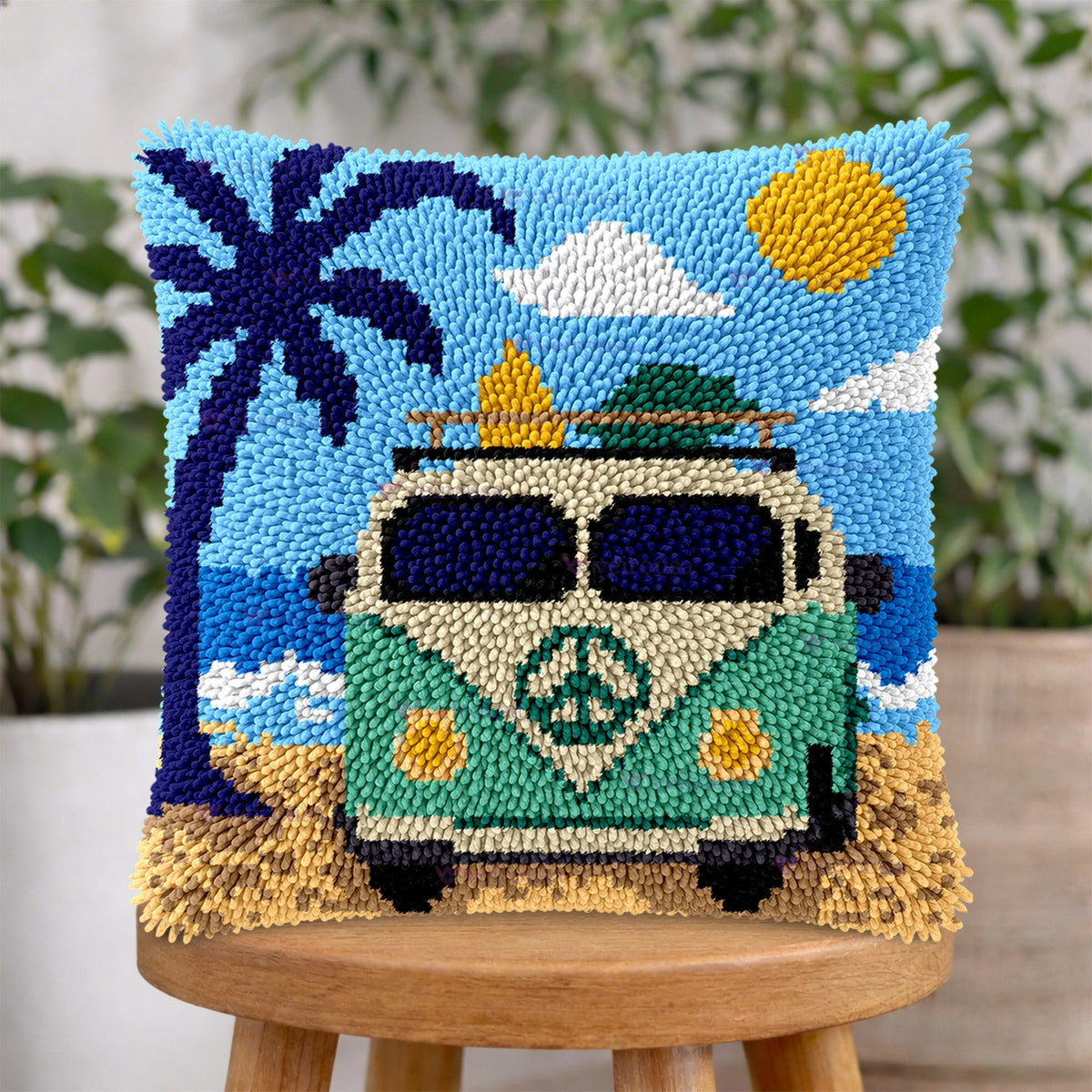 Seaside Latch Hook Pillow Kit