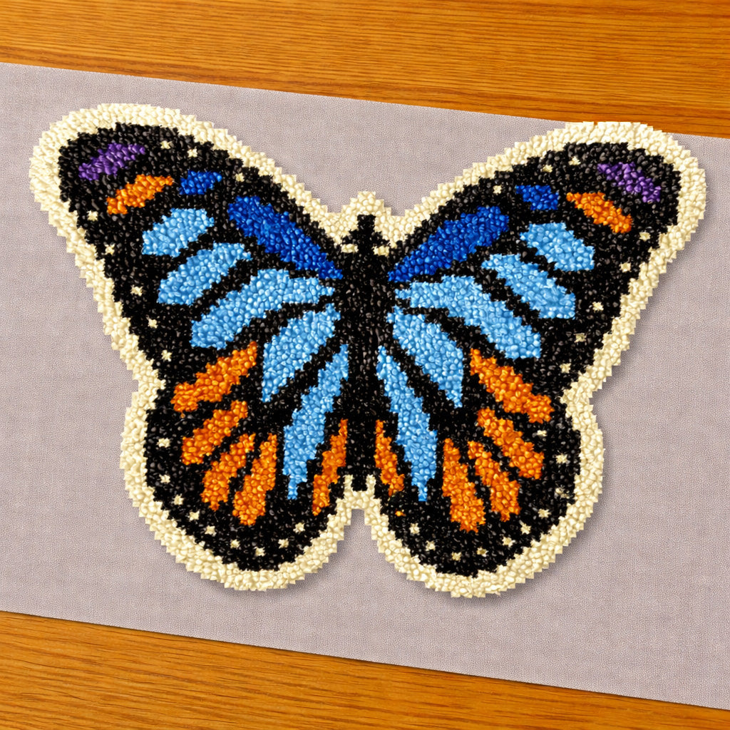 Colorful Butterfly Latch Hook Rug Kit