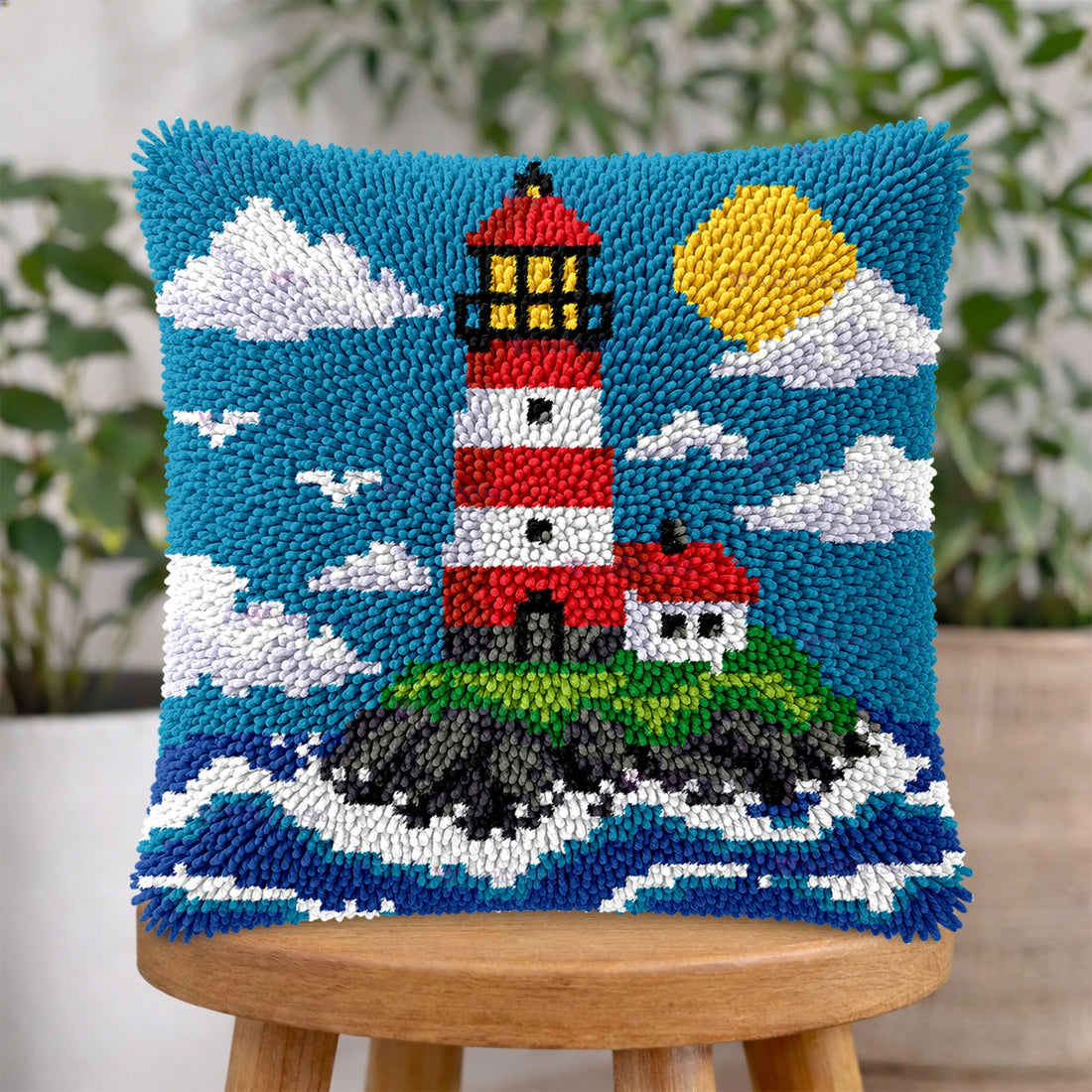 Seaside Latch Hook Pillow Kit