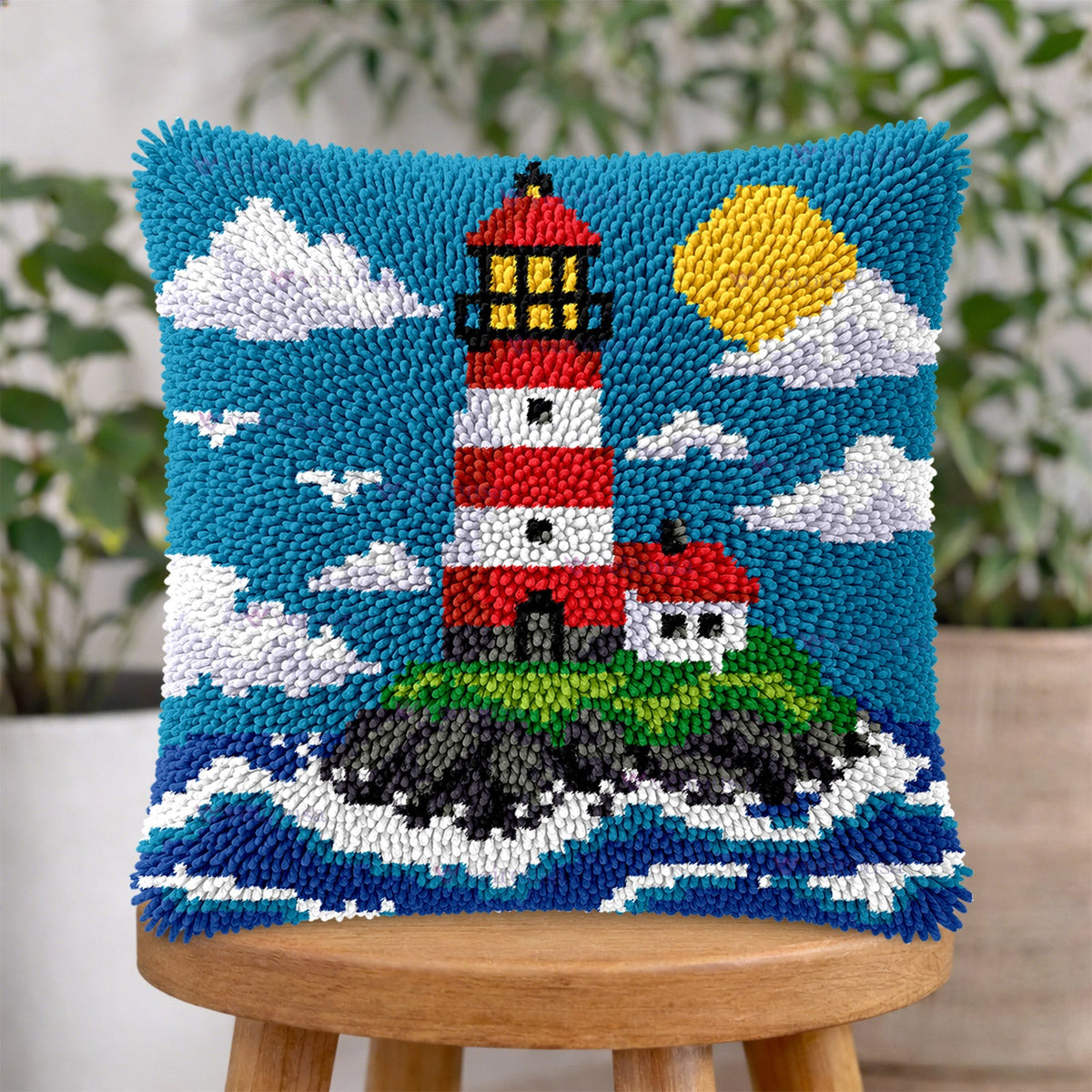 Seaside Latch Hook Pillow Kit