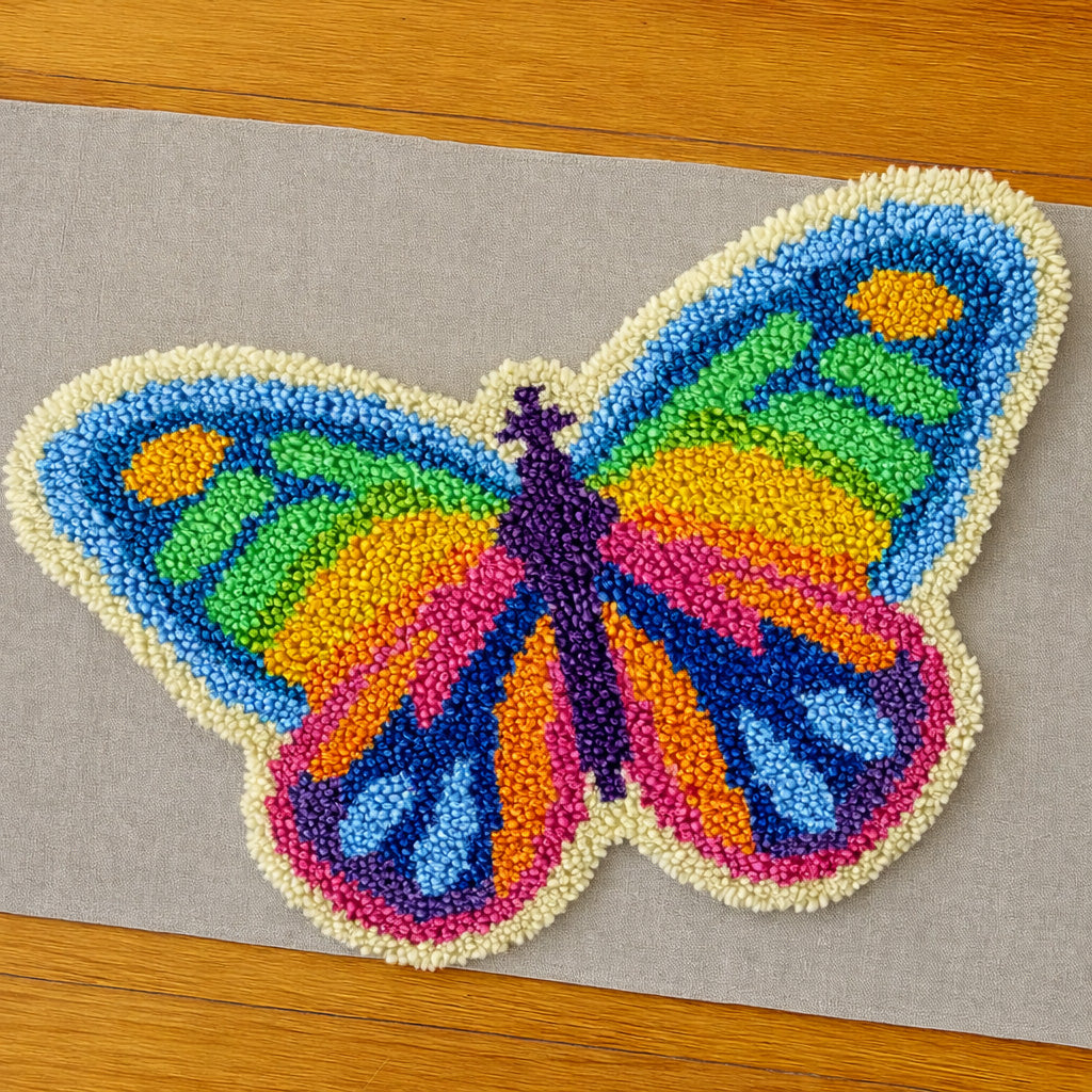 Colorful Butterfly Latch Hook Rug Kit