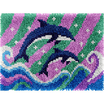Dancing Dolphins Latch Hook Rug Kit