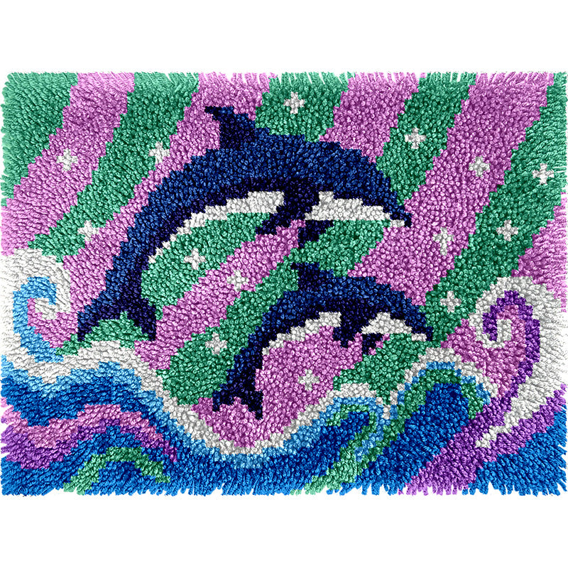 Dancing Dolphins Latch Hook Rug Kit