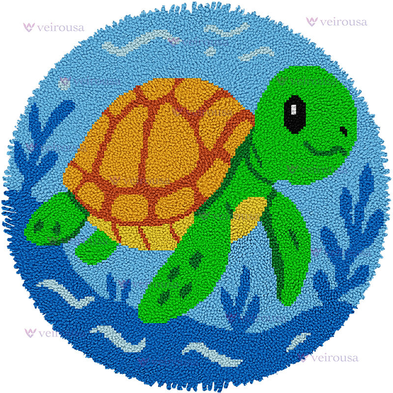 Happy Sea Turtle Latch Hook Rug Kit