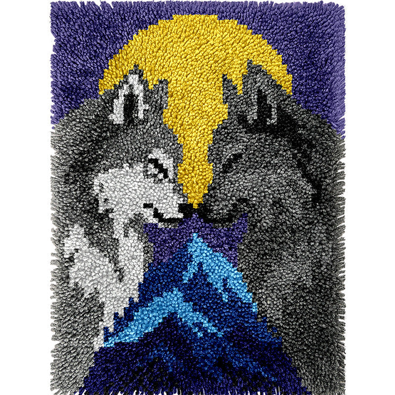 Moonlit Wolves Latch Hook Rug Kit