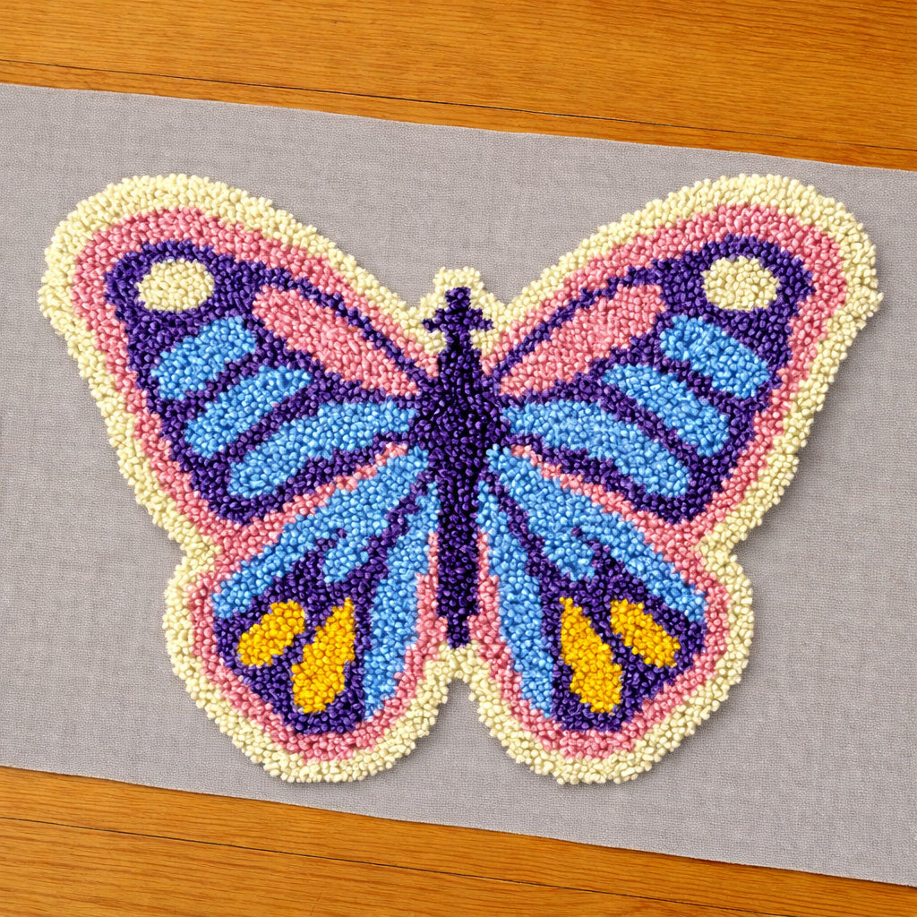 Colorful Butterfly Latch Hook Rug Kit