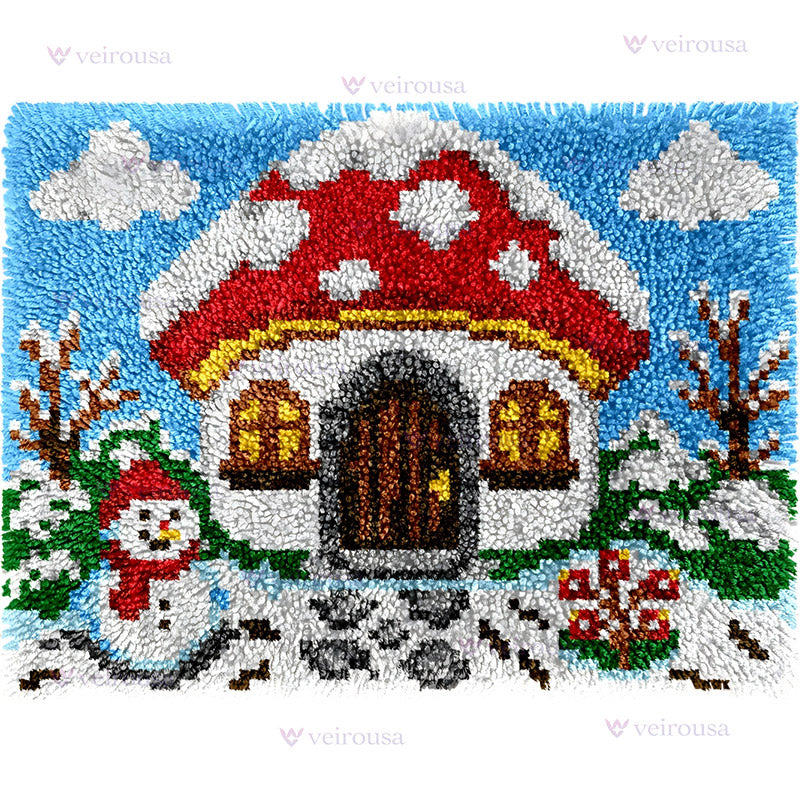 Mushroom Cottage Latch Hook Rug Kit