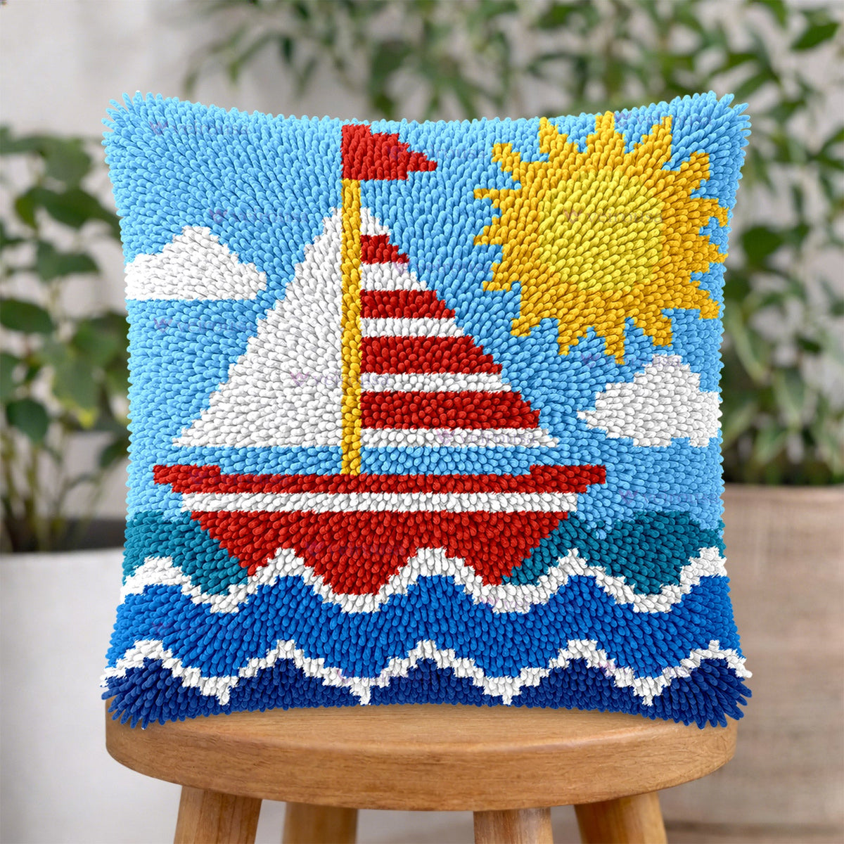 Seaside Latch Hook Pillow Kit