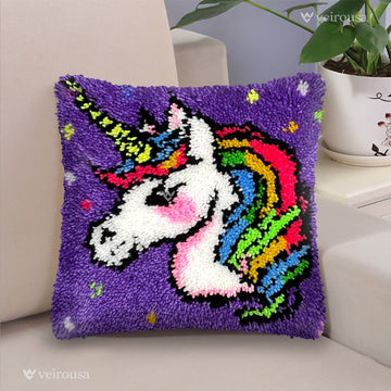Unicorn Princess Latch Hook Pillow Kit